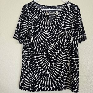 Tahari Black and White Women's Top Size Small